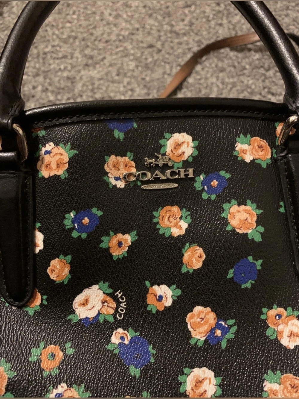 Coach Outlet Margot Satchel Purse With Floral Patterns Includes Matching Wallet - Picture 2 of 16